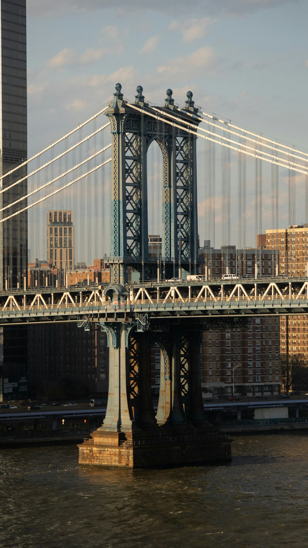 a view of a bridge over a body of water