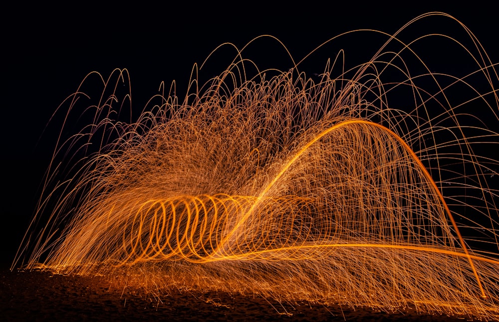 a long exposure photo of a long exposure of light