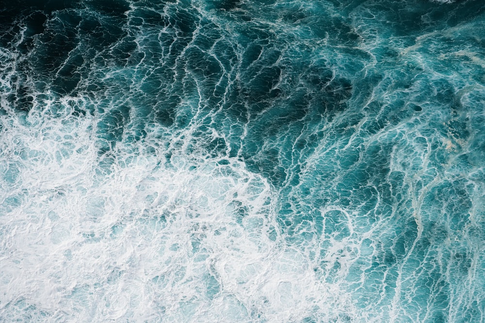 an aerial view of a body of water