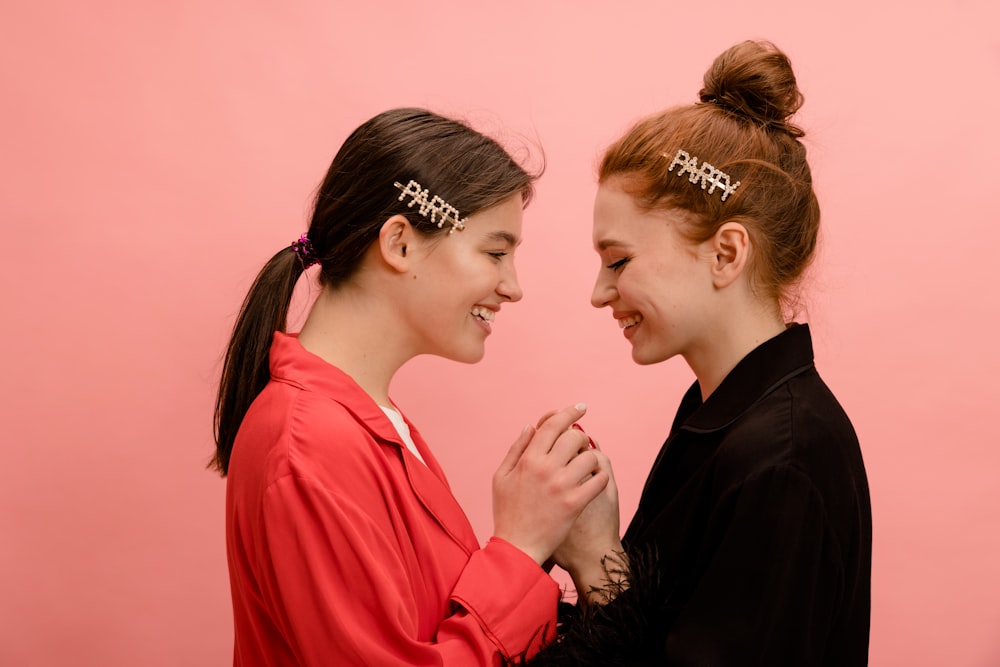 two young women standing next to each other