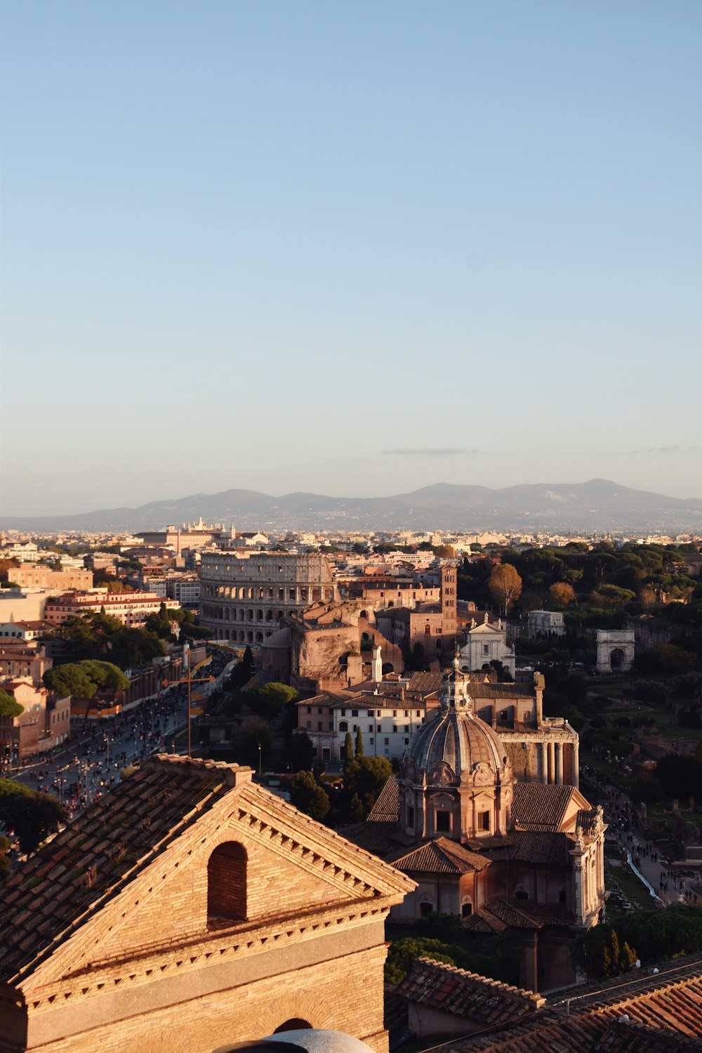 a view of a city from the top of a building