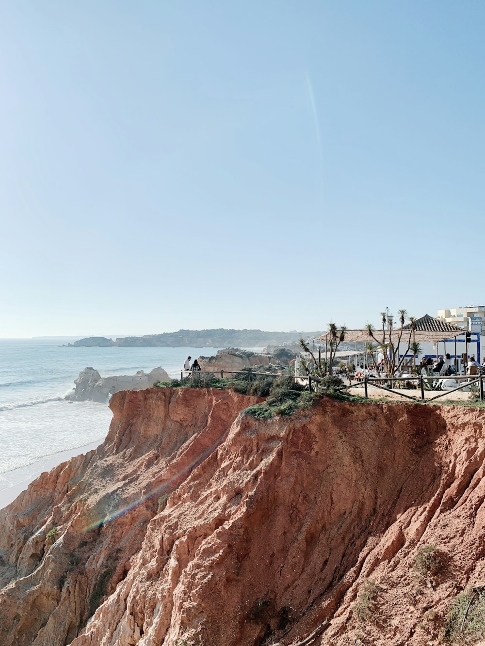 a view of the ocean from a cliff