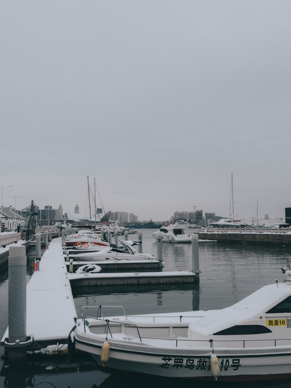 a couple of boats that are sitting in the water