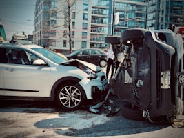 a car that has crashed into another car