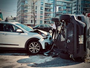 a car that has crashed into another car