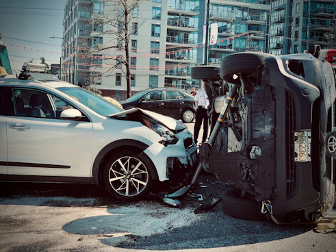 a car that has crashed into another car