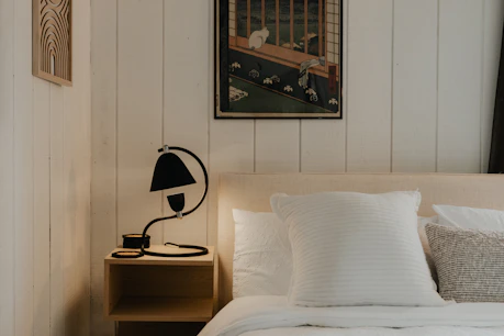 Calm bedroom representing improved sleep
