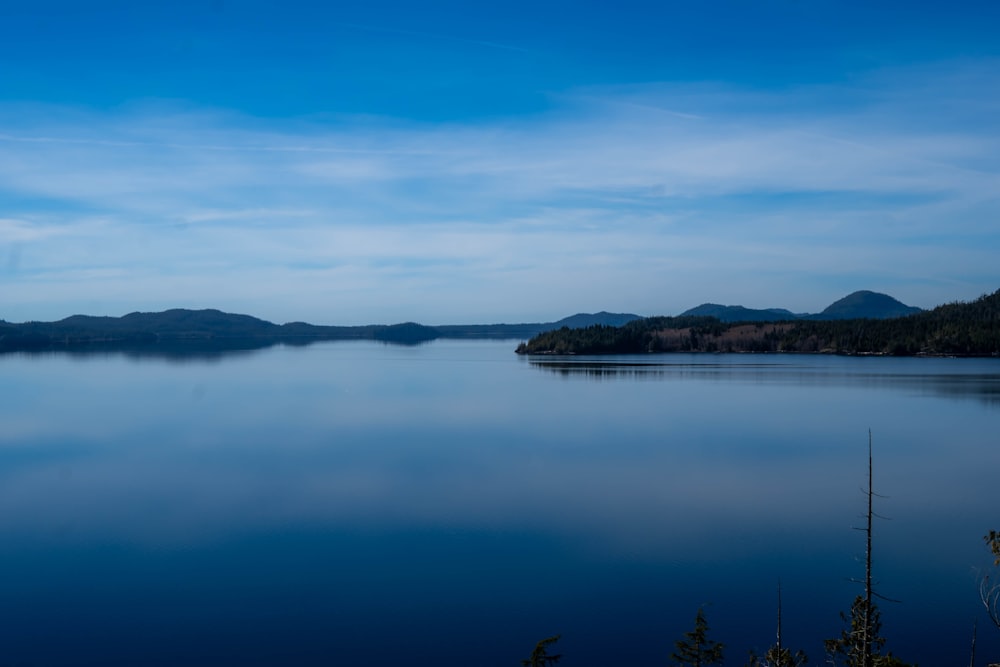 a large body of water surrounded by mountains