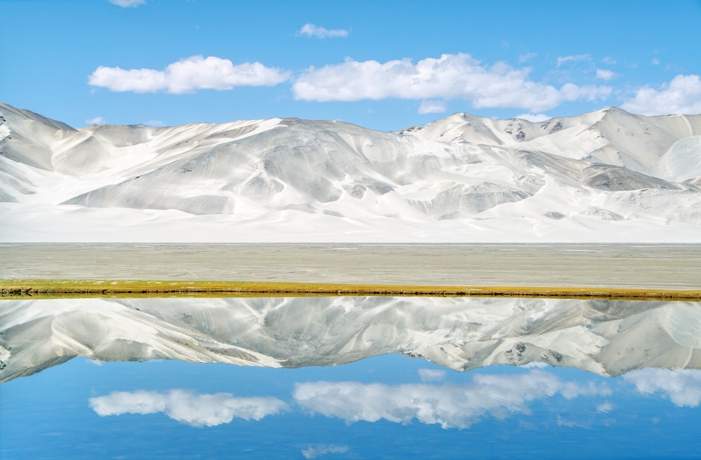 a large body of water surrounded by mountains