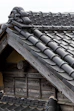 a close up of the roof of a building