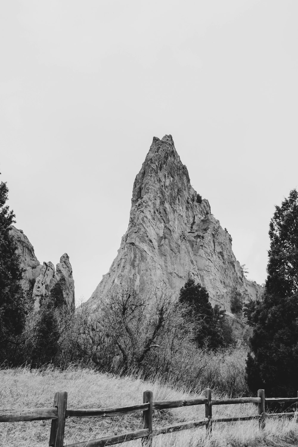 a black and white photo of a mountain