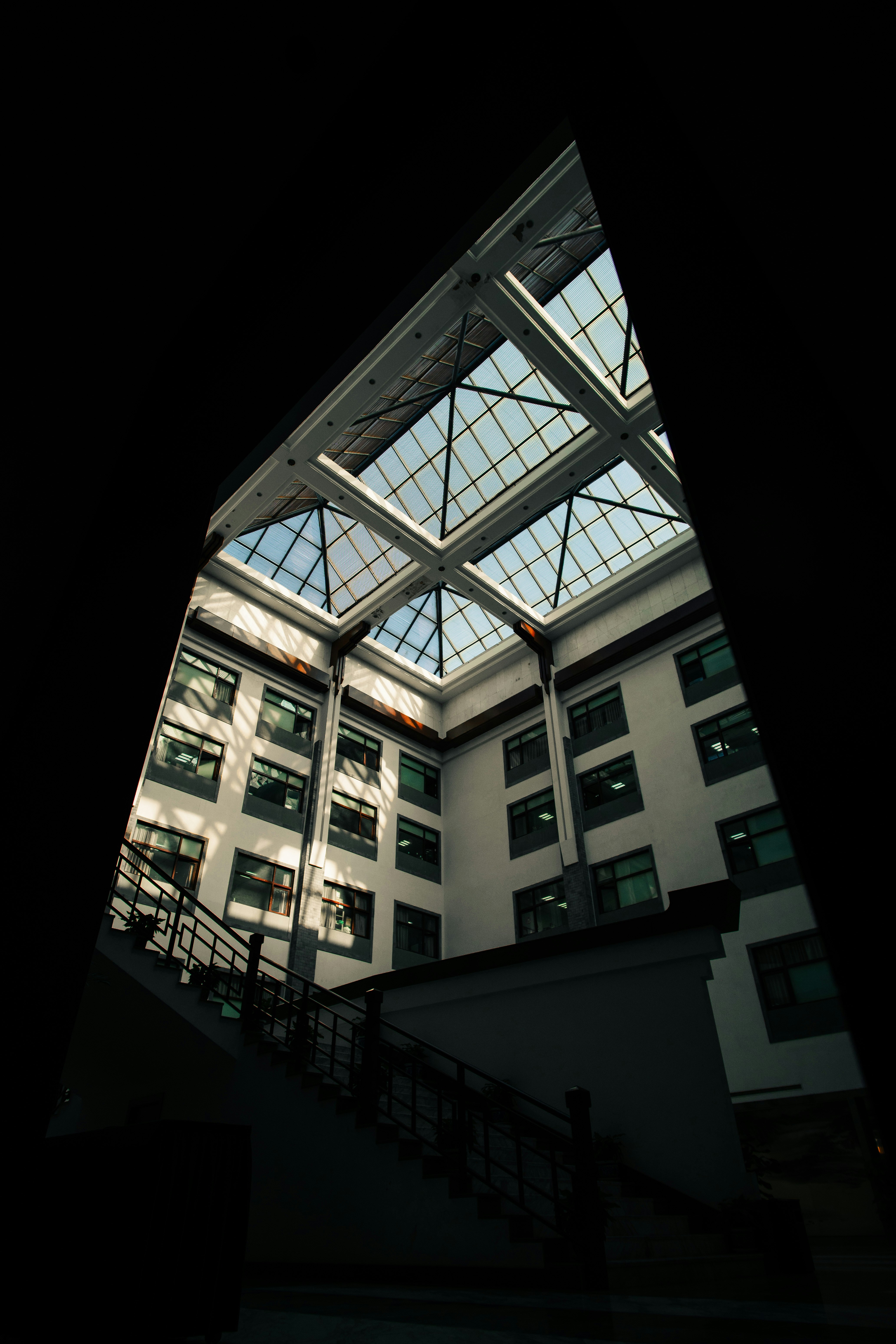 a large building with a skylight above it