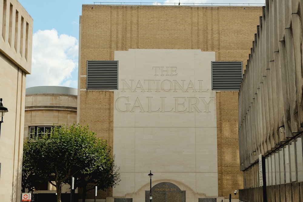 a large building with a sign that says the national gallery
