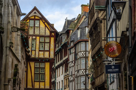 a city street with a lot of tall buildings