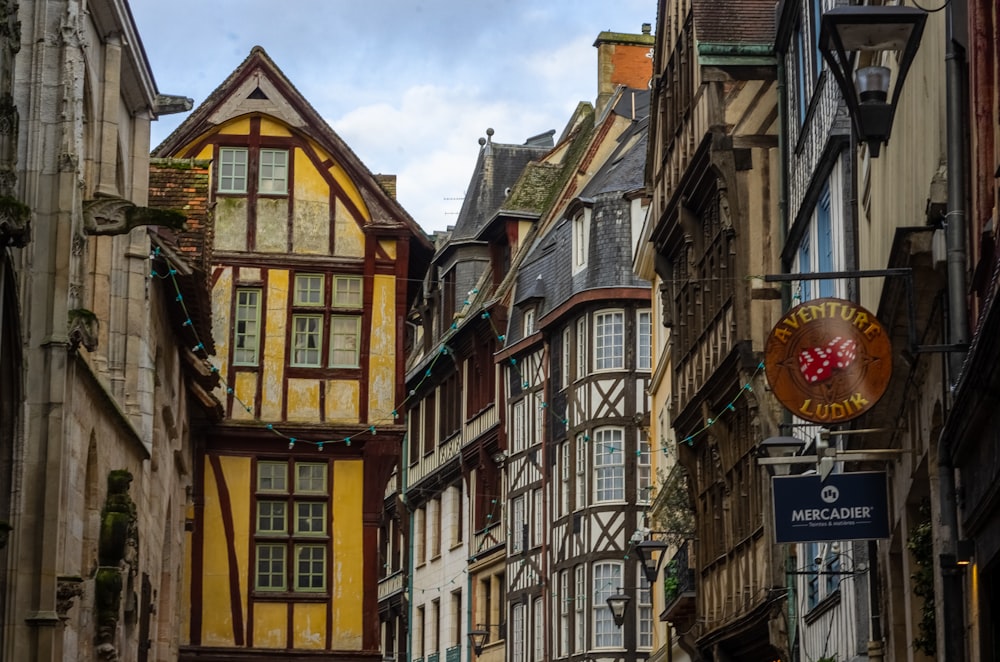 a city street with a lot of tall buildings