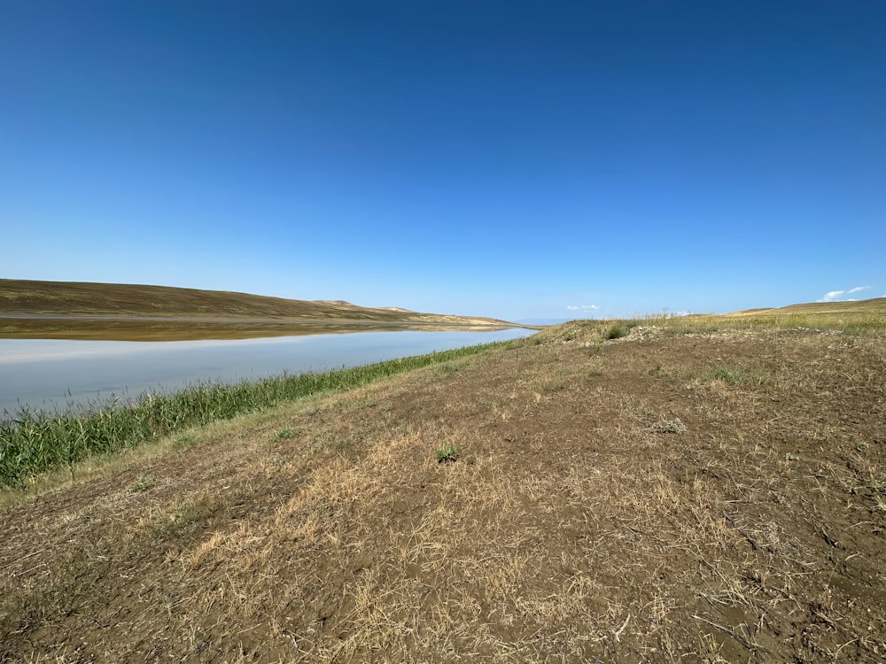 a view of a body of water from a distance