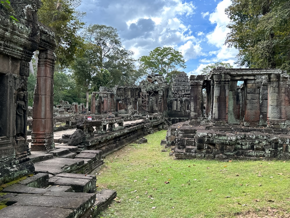 the ruins of a temple in the jungle