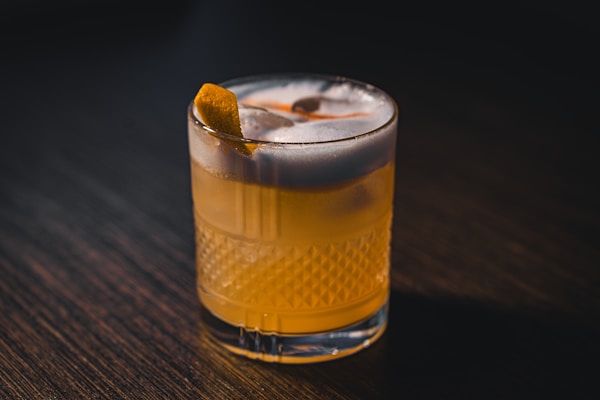 A close up of a drink on a table