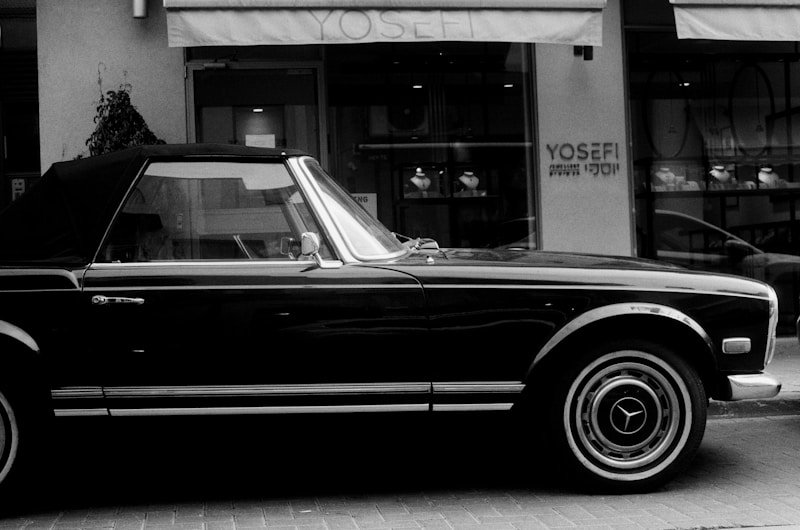 Luxury car in monochrome frame