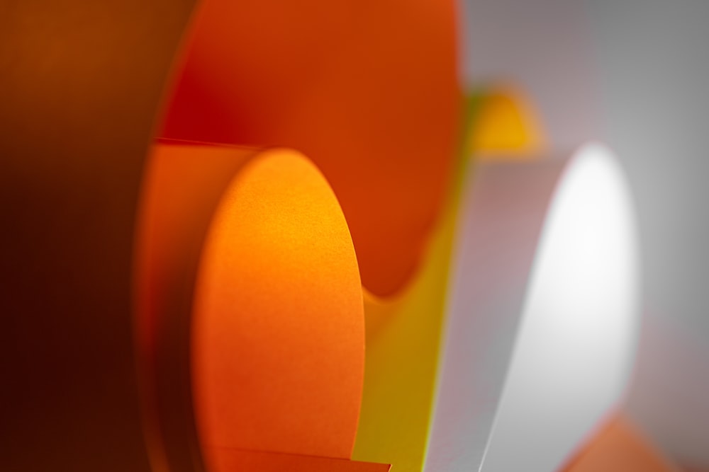 a close up of an orange and yellow object