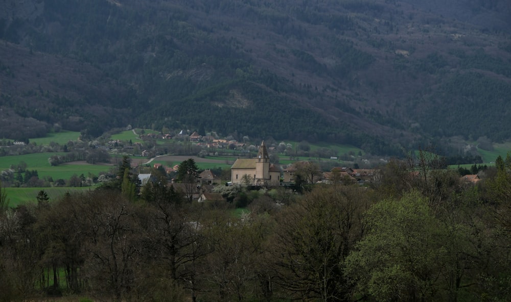 a small village in the middle of a valley