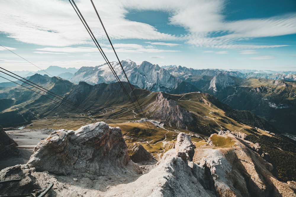 the view from the top of a mountain