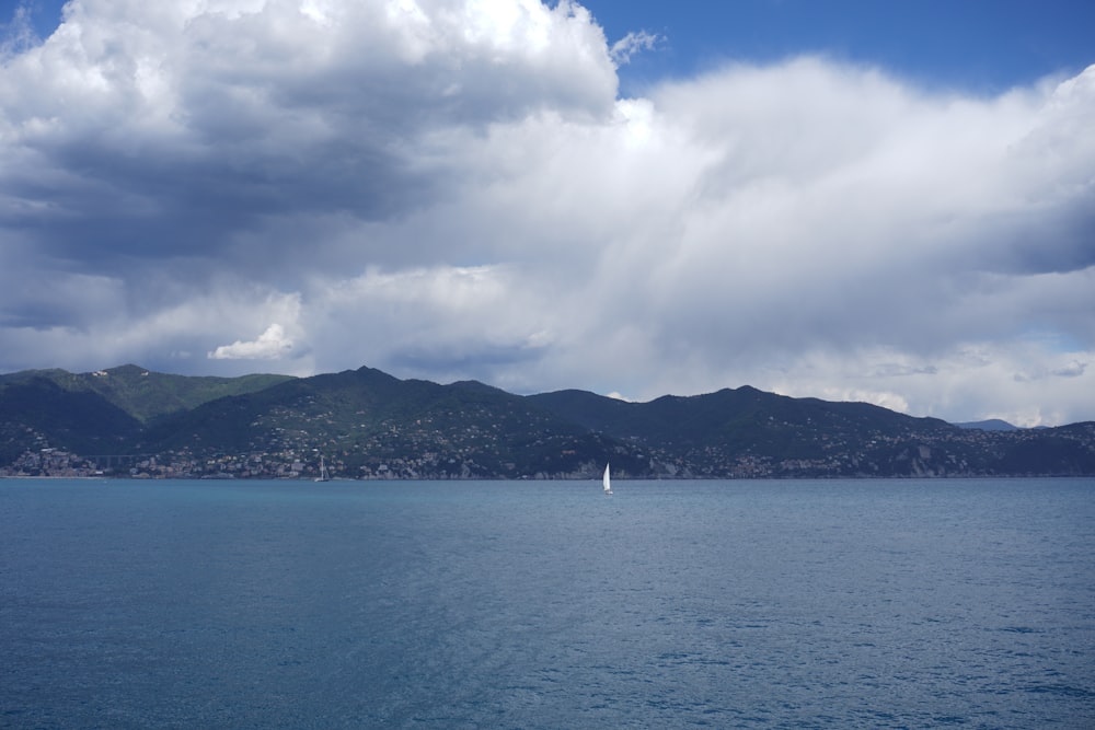 a large body of water surrounded by mountains