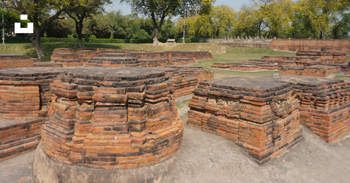 A large group of brick structures in a park photo – Free Brick Image on ...
