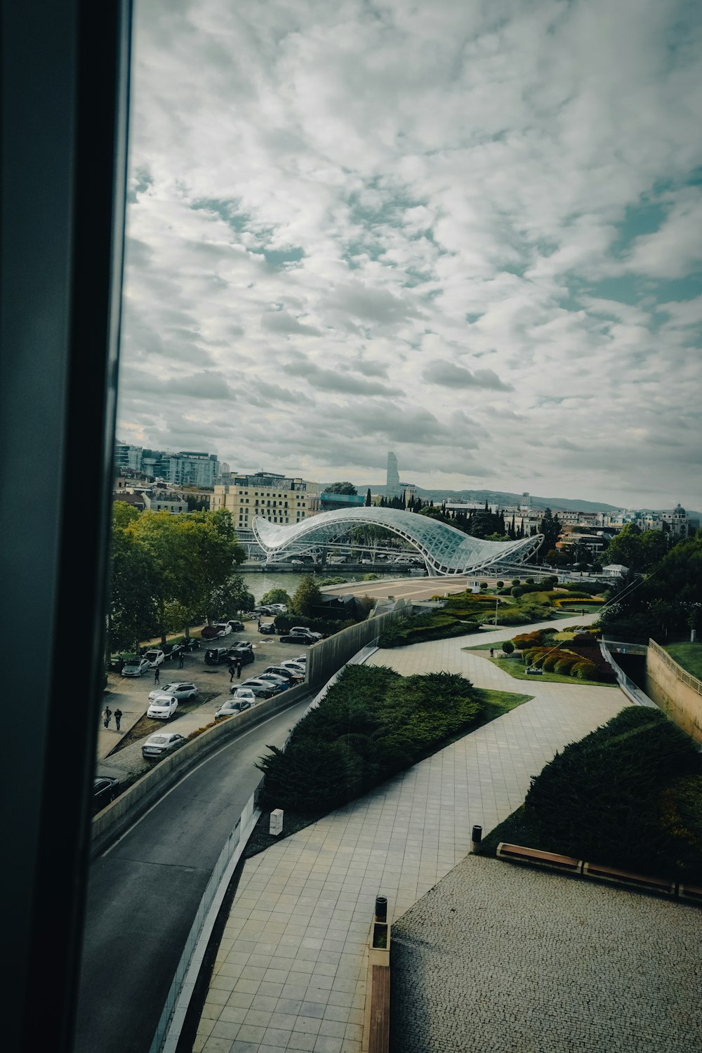 a view of a city from a window