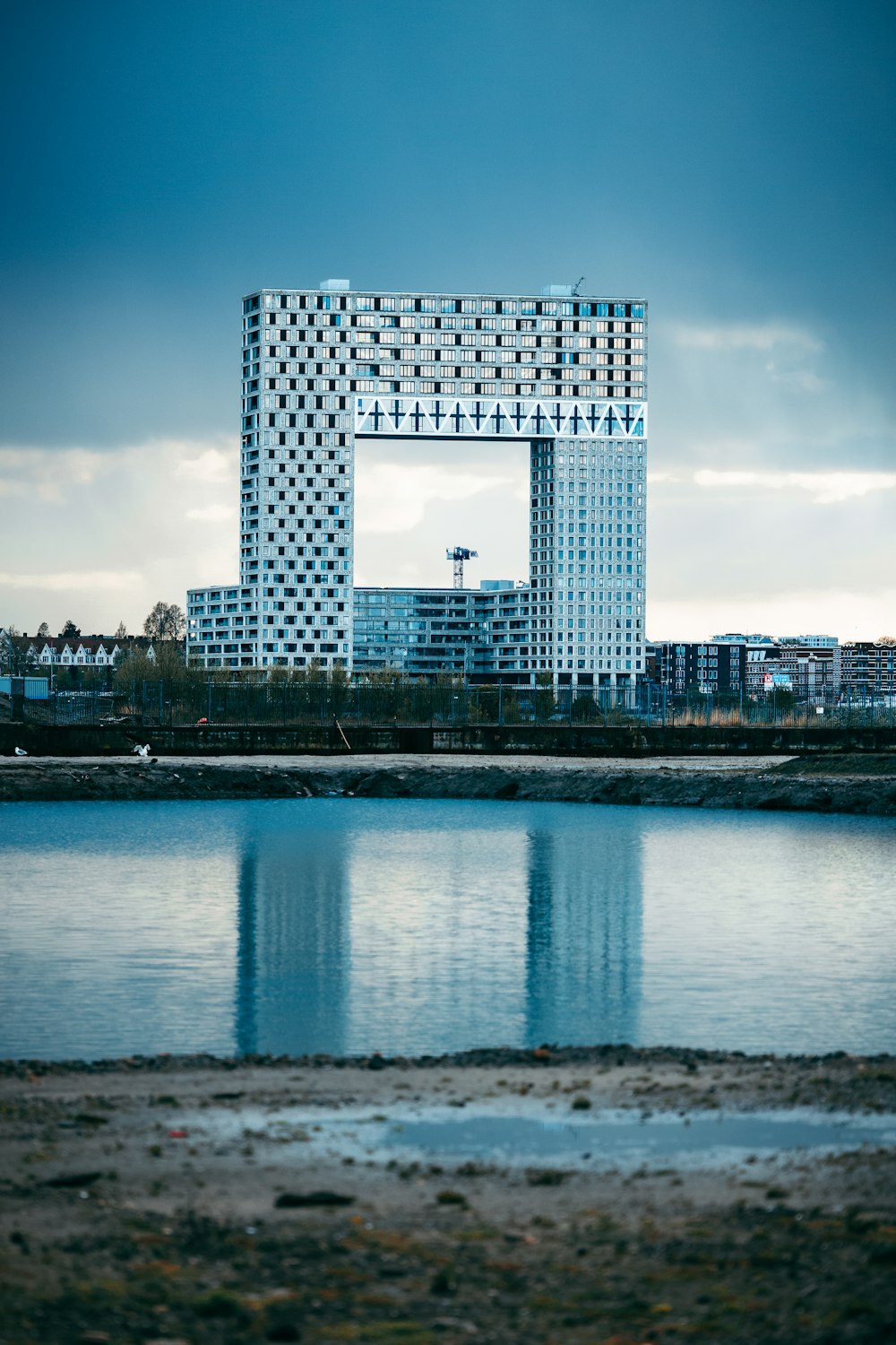 a large building with a large window in the middle of it