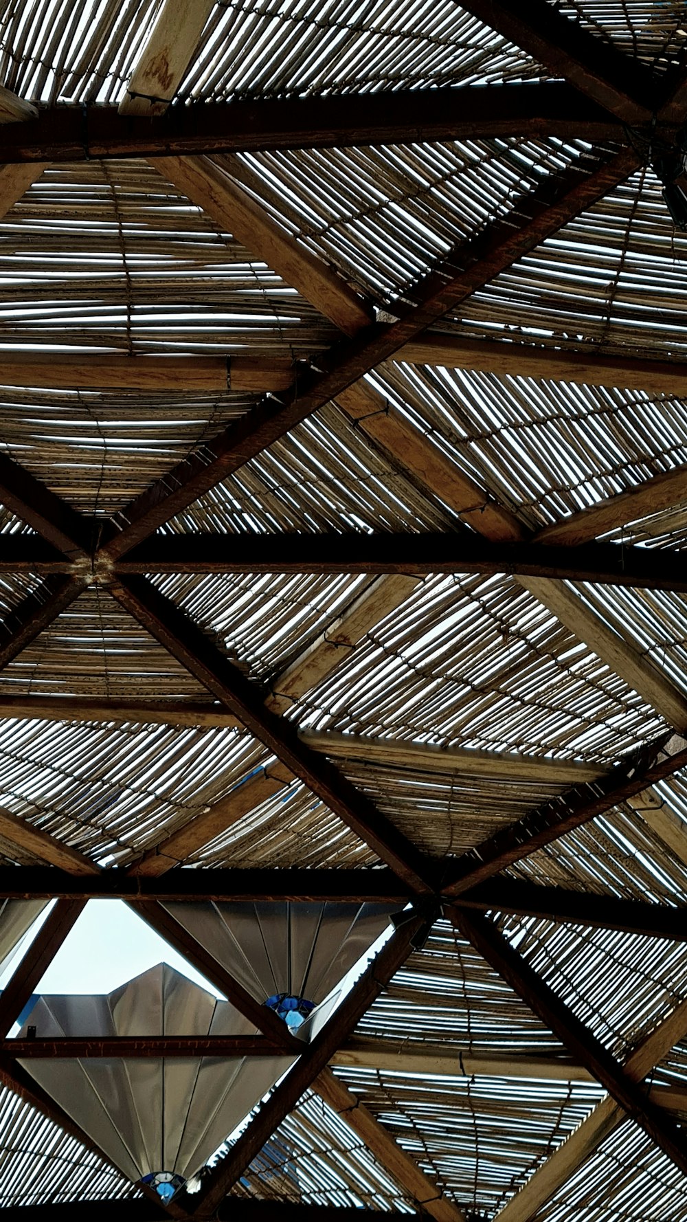 the roof of a building is made of wood