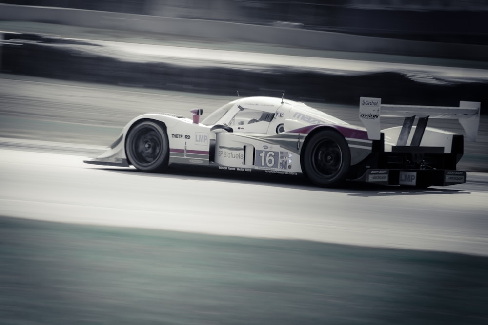 a race car driving on a race track