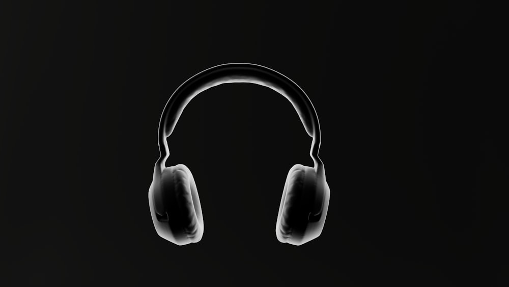 a pair of headphones on a black background