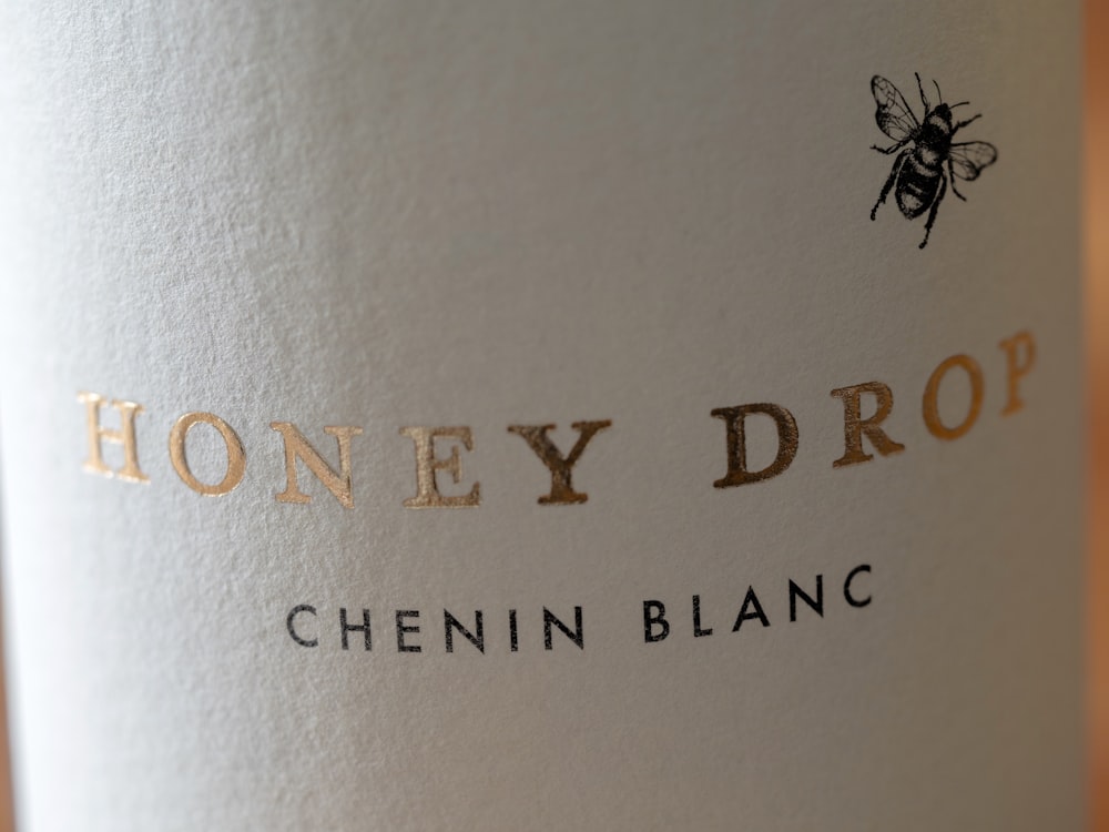 a bottle of honey drop chenin blanc