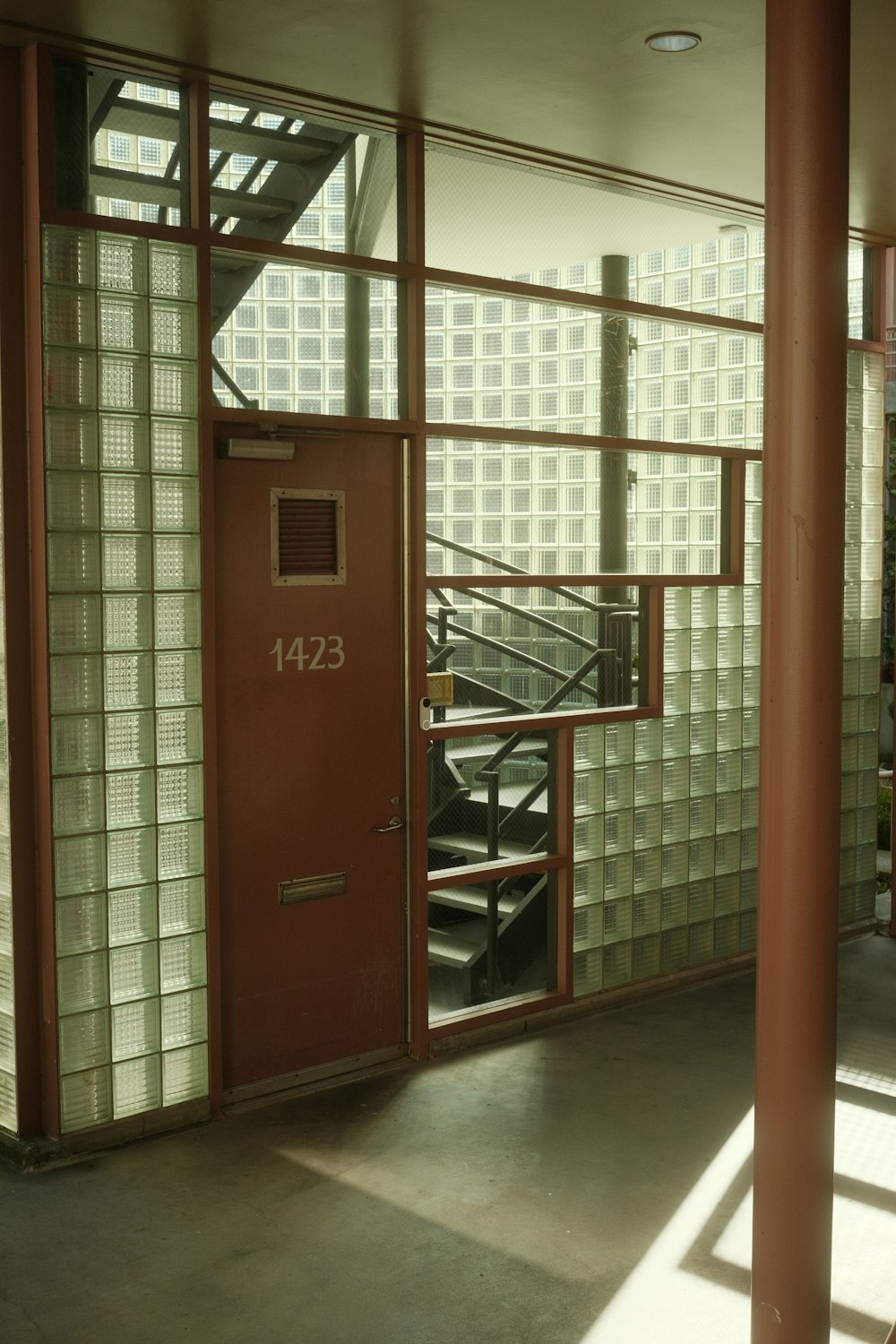 a staircase leading to a second floor of a building