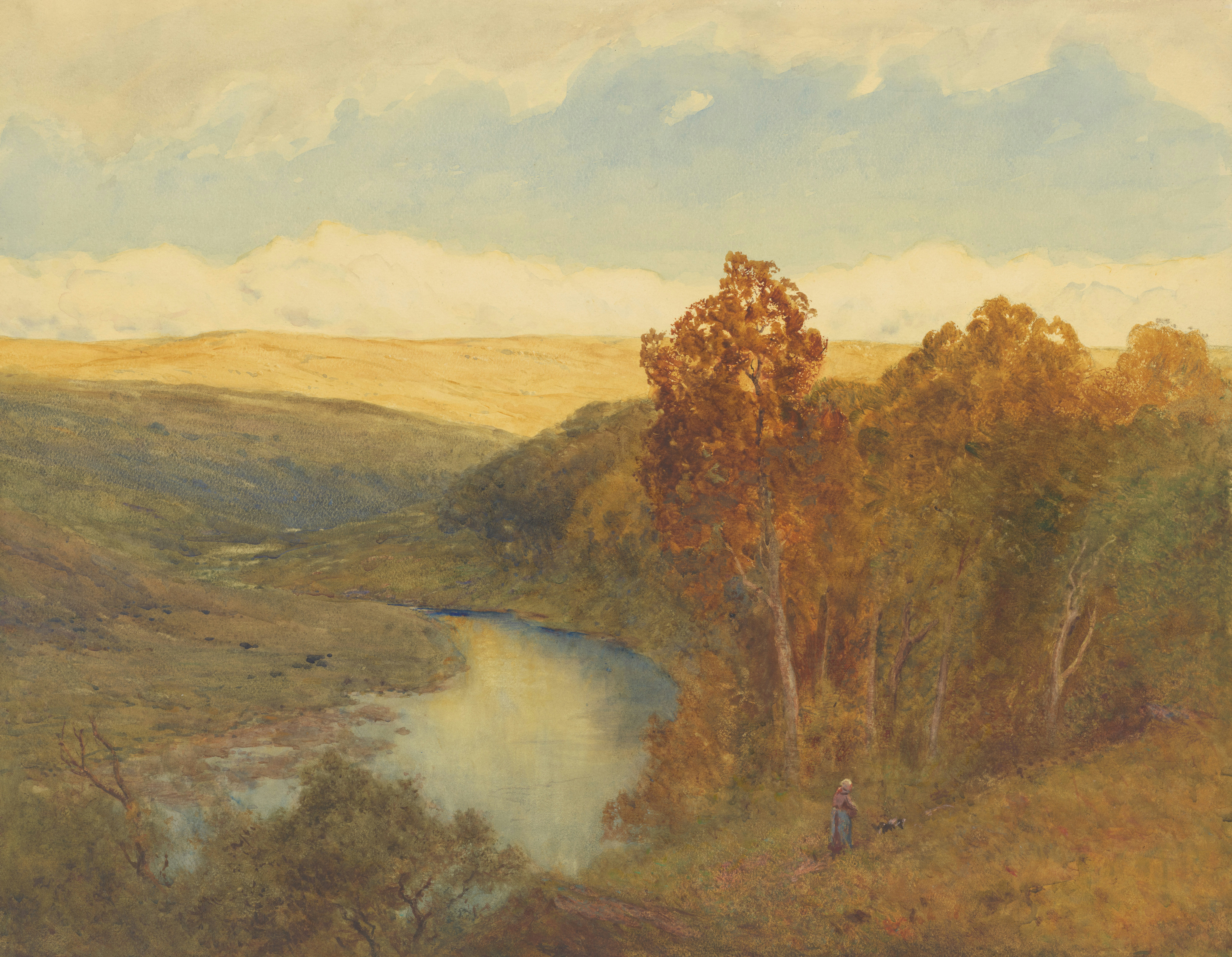 Landscape with river, England