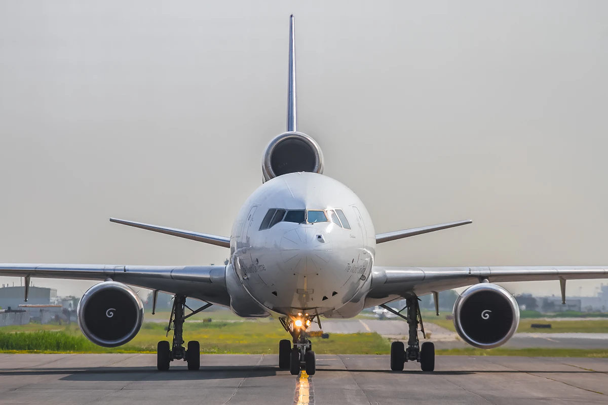 Air freight aircraft on runway