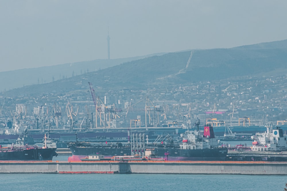 a large ship in a large body of water