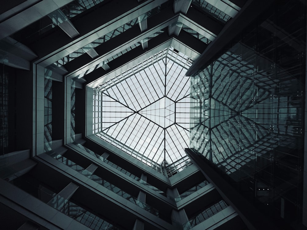 a very tall building with a glass ceiling