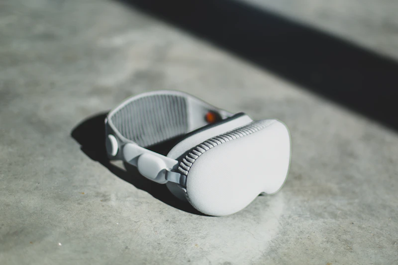 Apple Vision Pro headset resting on a table