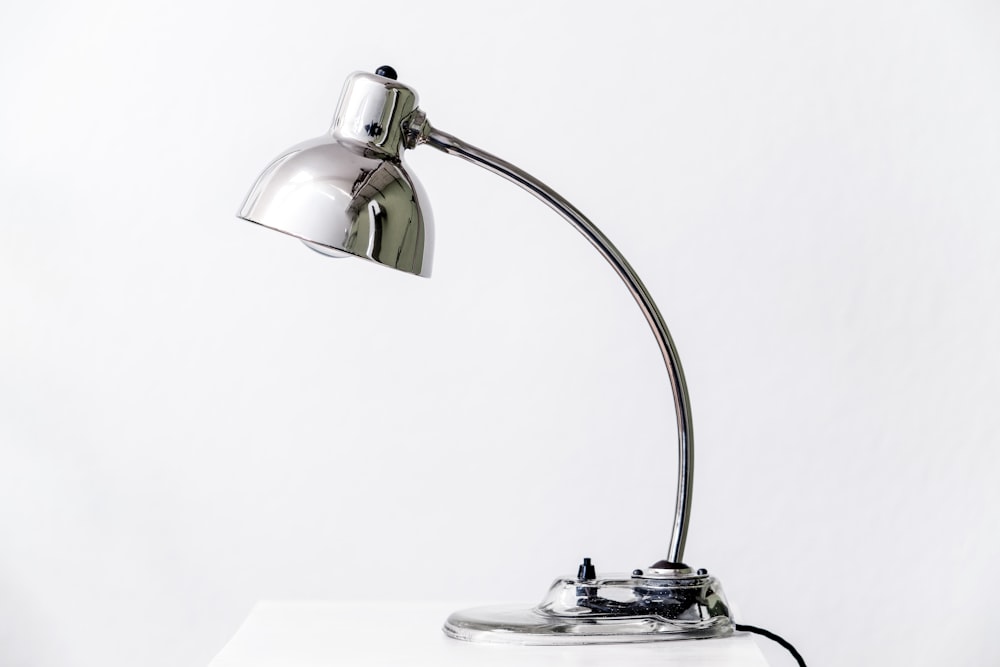 a lamp that is on top of a table