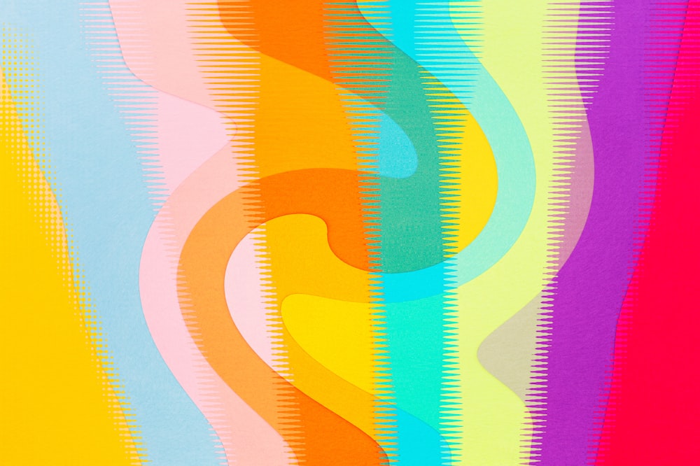 ein mehrfarbiger abstrakter Hintergrund mit wellenförmigen Linien