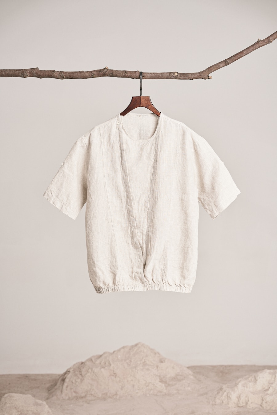 Bowery Linen Tee in bone