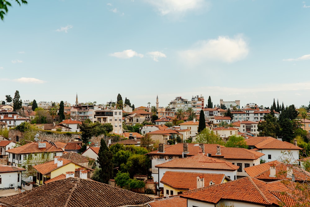 Una vista de una ciudad desde una colina