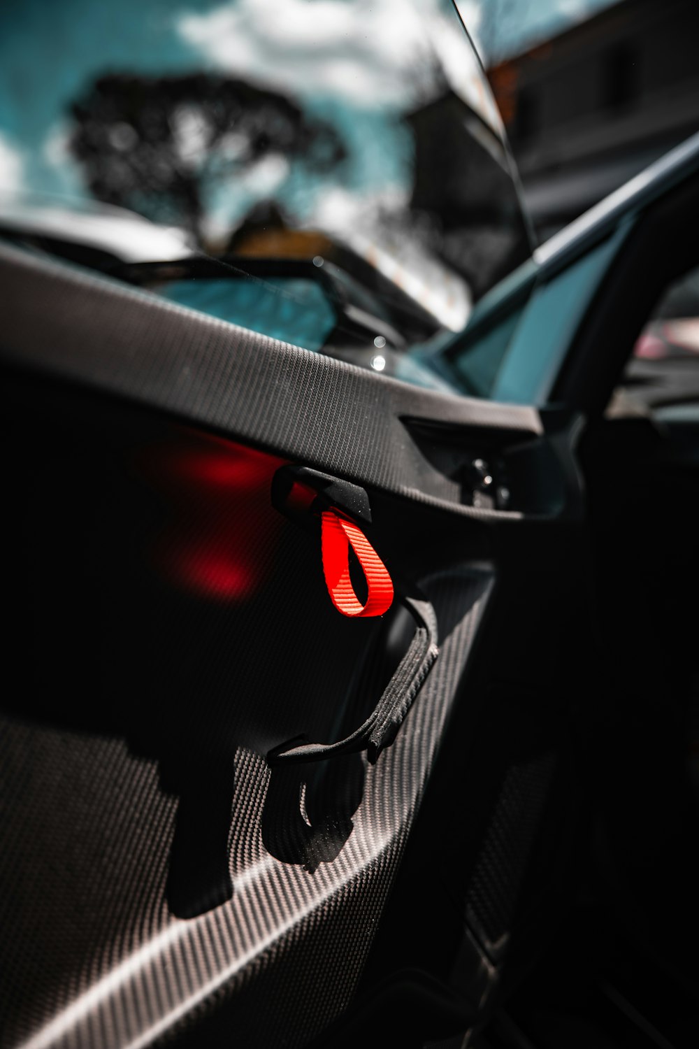 a close up of a car's brake lights