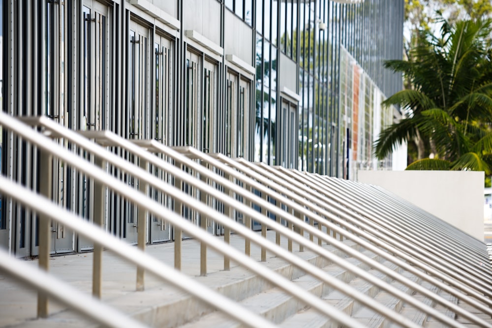 a set of stairs leading up to a building