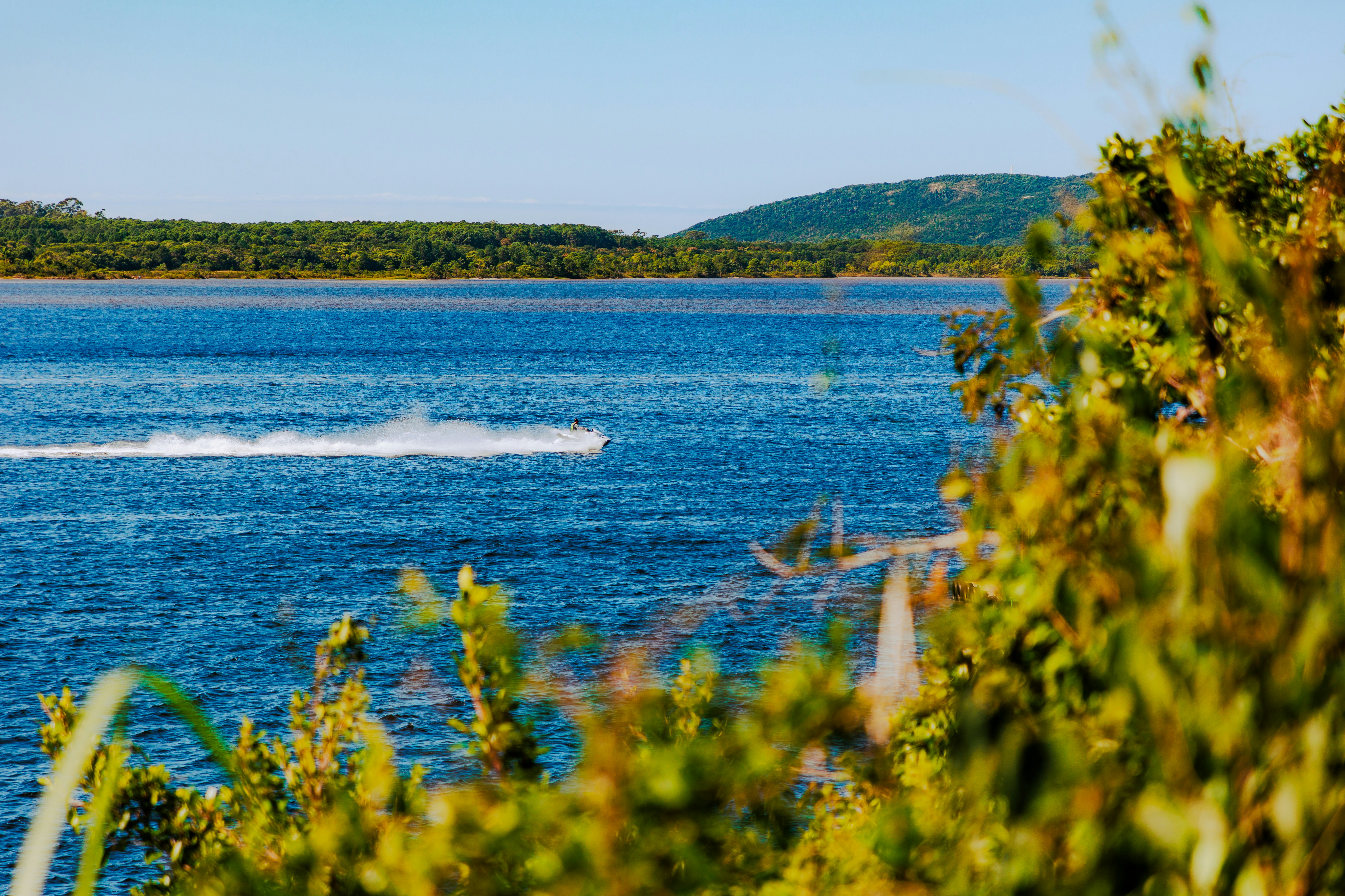 a person on a surfboard in the water