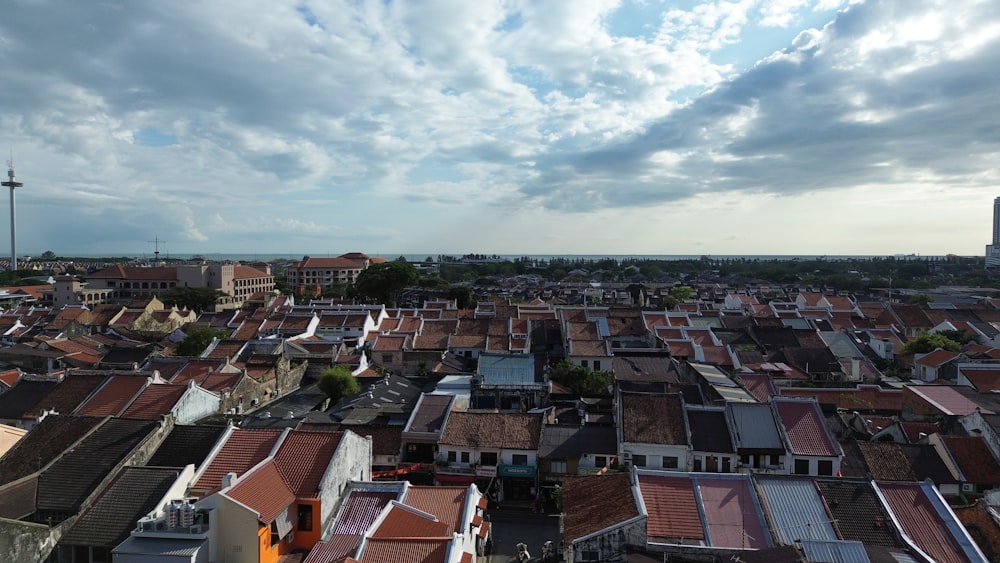 a view of a city from a tall building