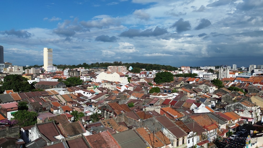 a view of a city from the top of a building