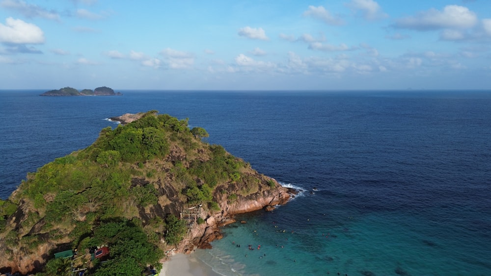 a small island in the middle of the ocean